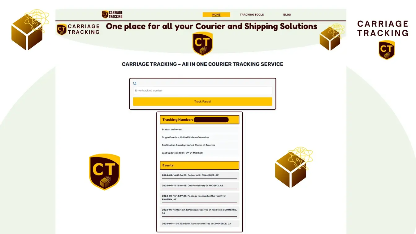 LasreShip tracking details from carriageTracking