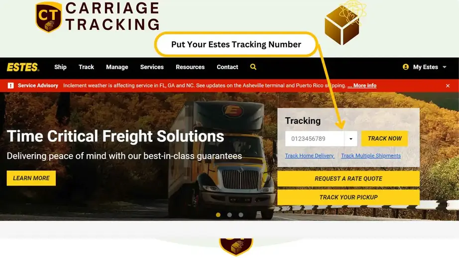 estes express tracking from estes express website