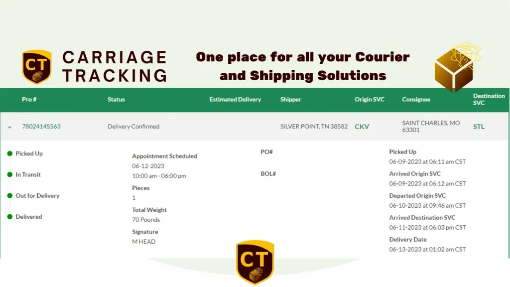 old dominion freight tracking status